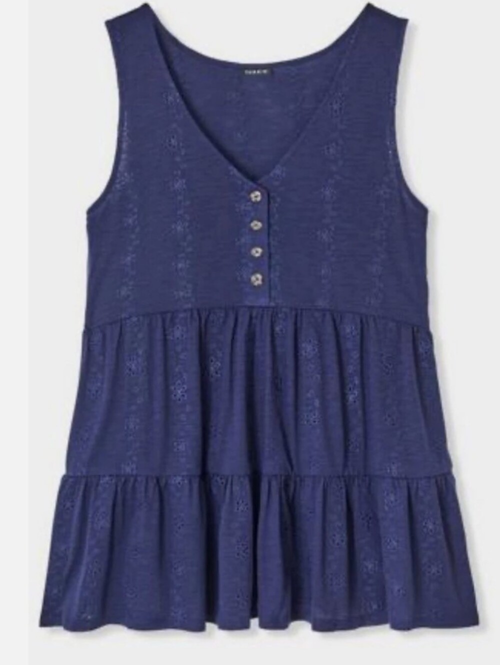 🌿🍒 Torrid Eyelet Shirred Hem Babydoll Plus Size Top Size 3 ( 3X) 🍒🌿
